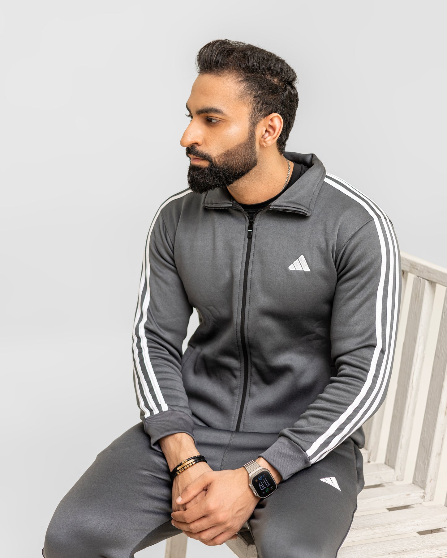 ADI Gray Full Sleeves Winter Tracksuit
