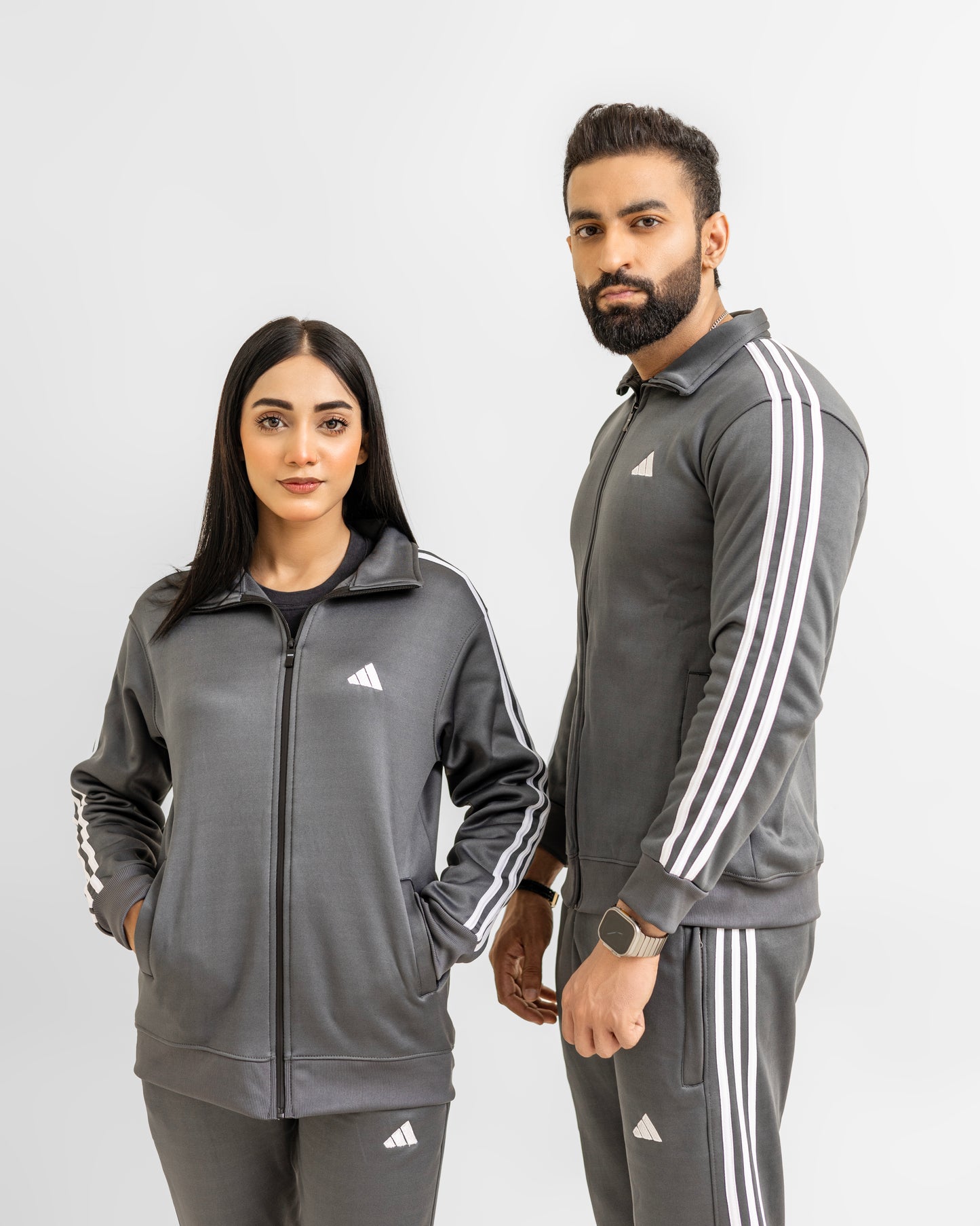 ADI Gray Full Sleeves Winter Tracksuit - Female