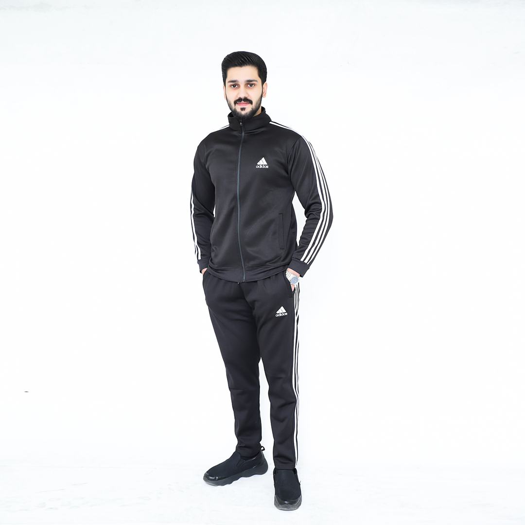 ADI Black Full Sleeves Winter Tracksuit