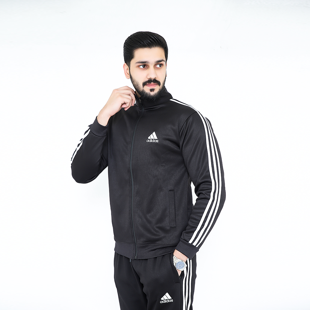 ADI Black Full Sleeves Winter Tracksuit