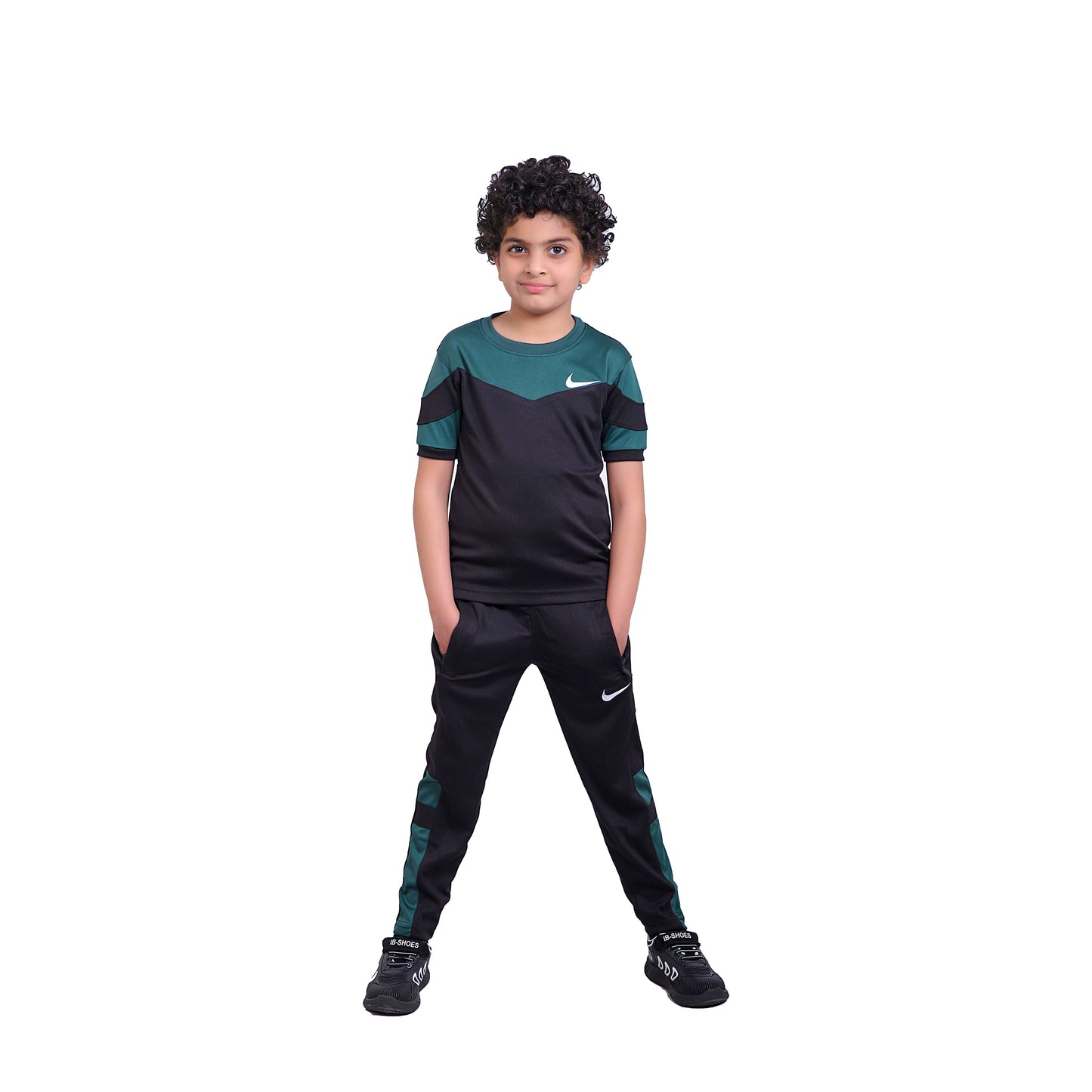 Nik Green & Black Kids Dri-Fit Tracksuit