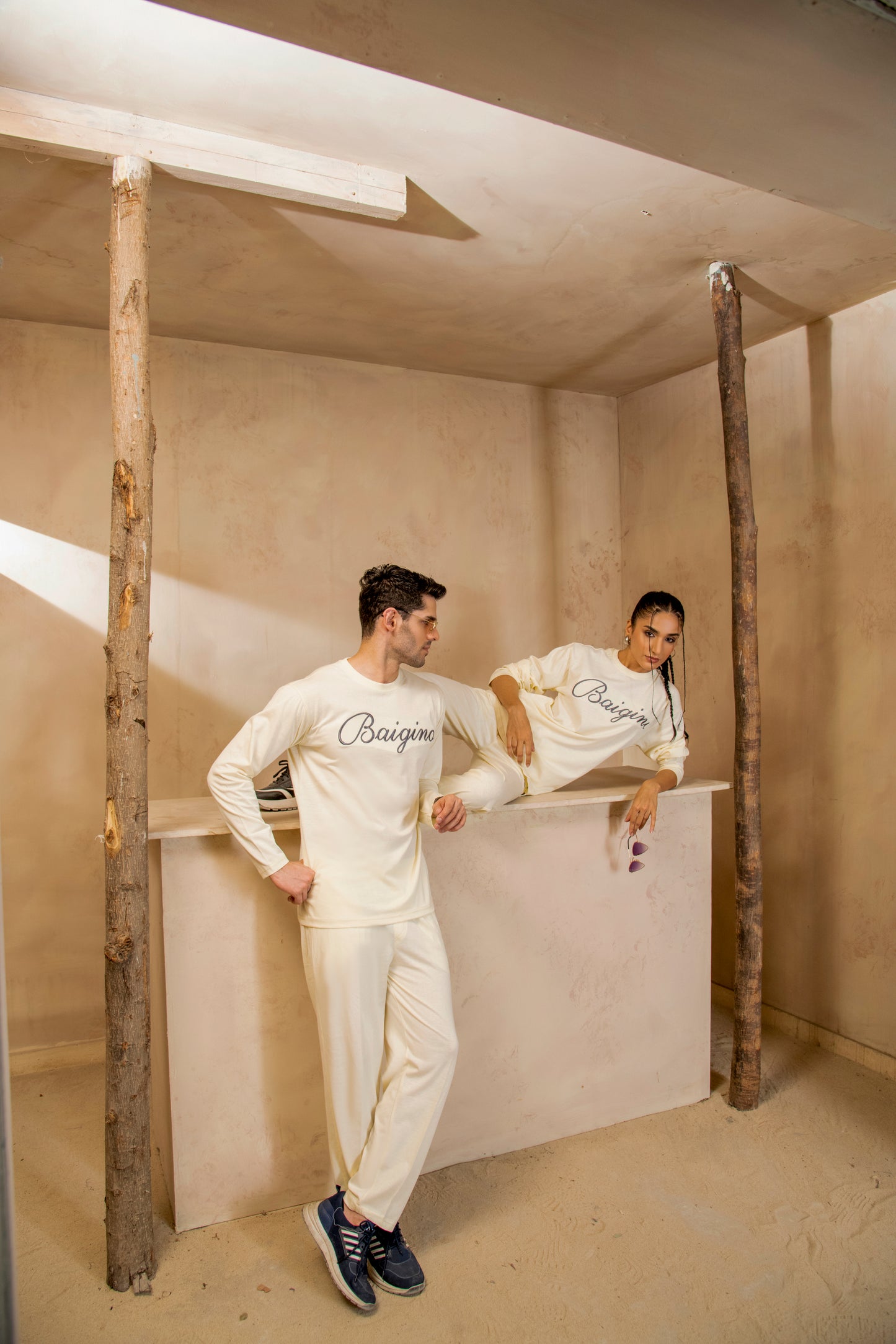 Sweet Corn (Off White), 100 % Pure Cotton Full Sleeves Co-ord Set