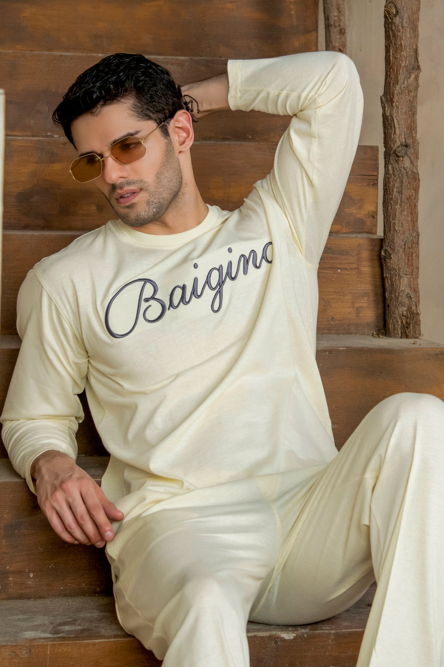 Sweet Corn (Off White), 100 % Pure Cotton Full Sleeves Co-ord Set