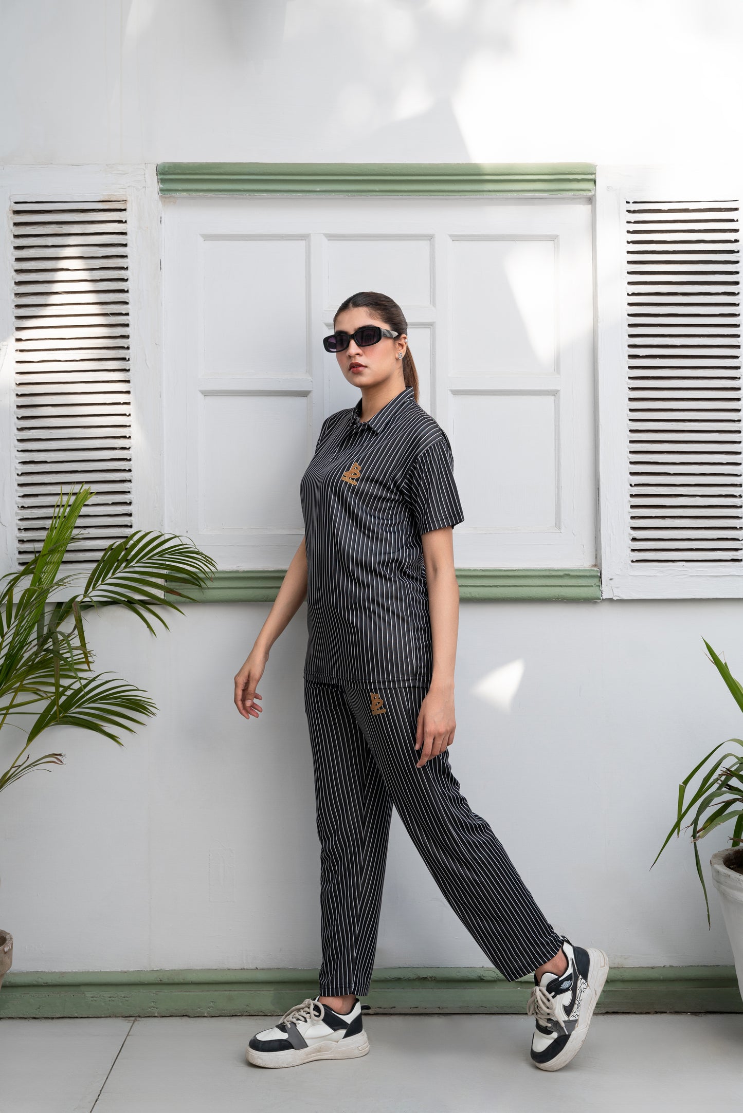 Baigino Black Streak Co-ord Set - F
