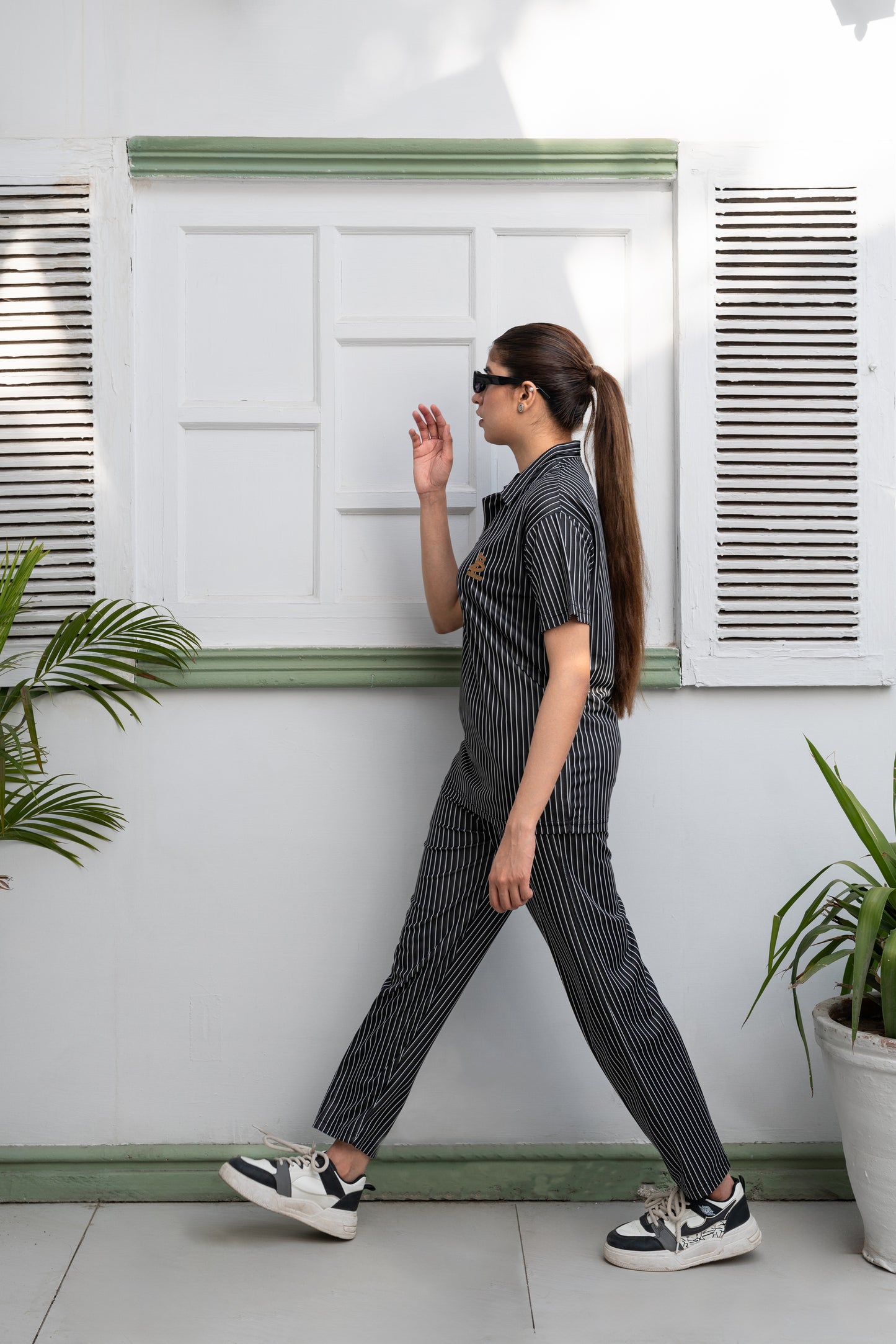 Baigino Black Streak Co-ord Set - F