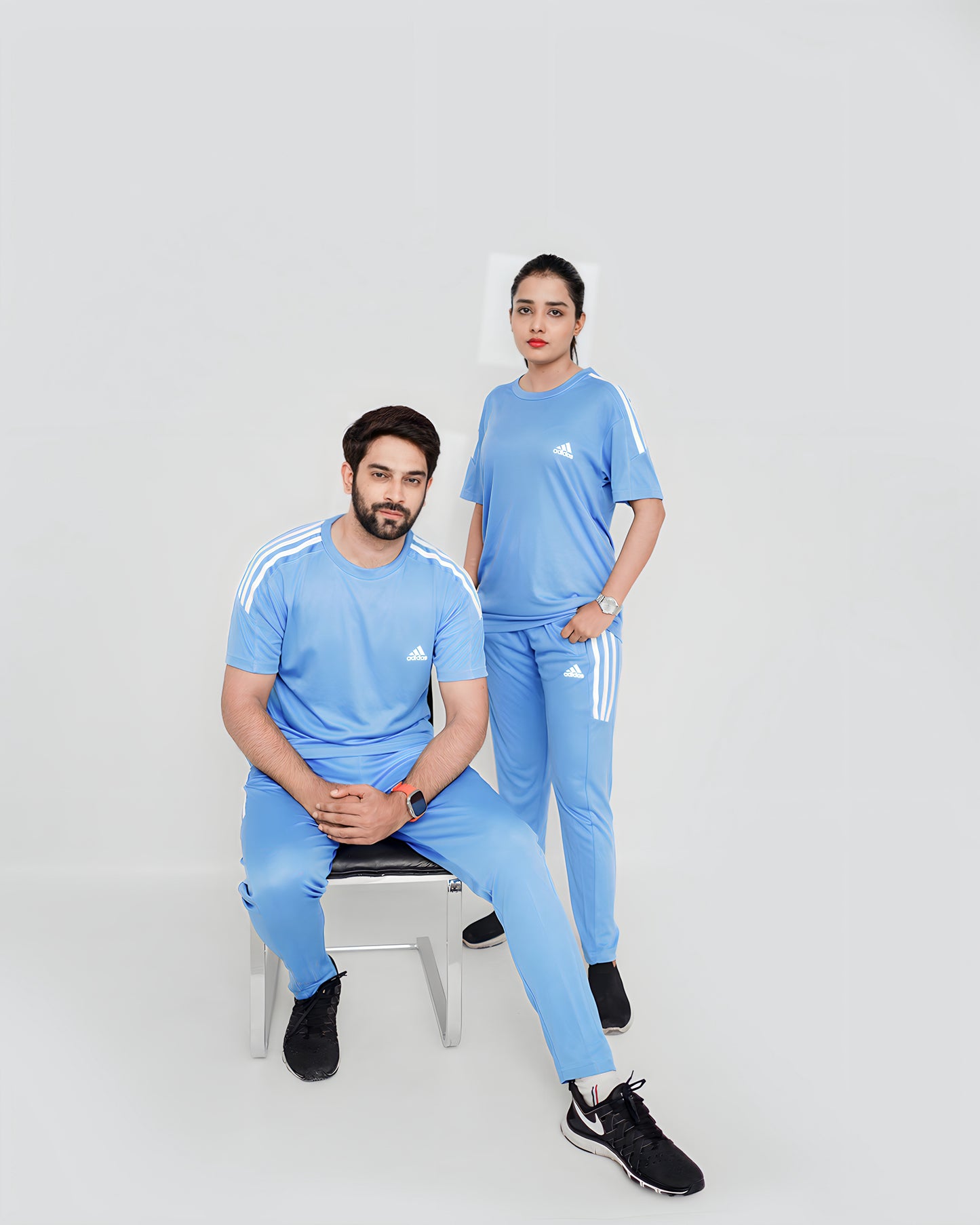 ADI Sky Blue Dri-Fit Tracksuit - L