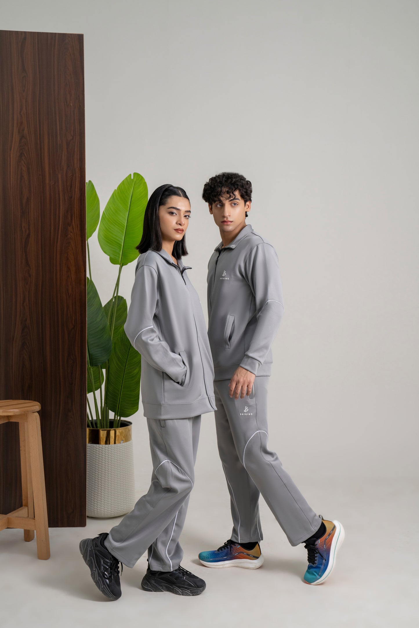 Gray Momentum Tracksuit | Imported Scuba Fabric | 4-Way Stretch