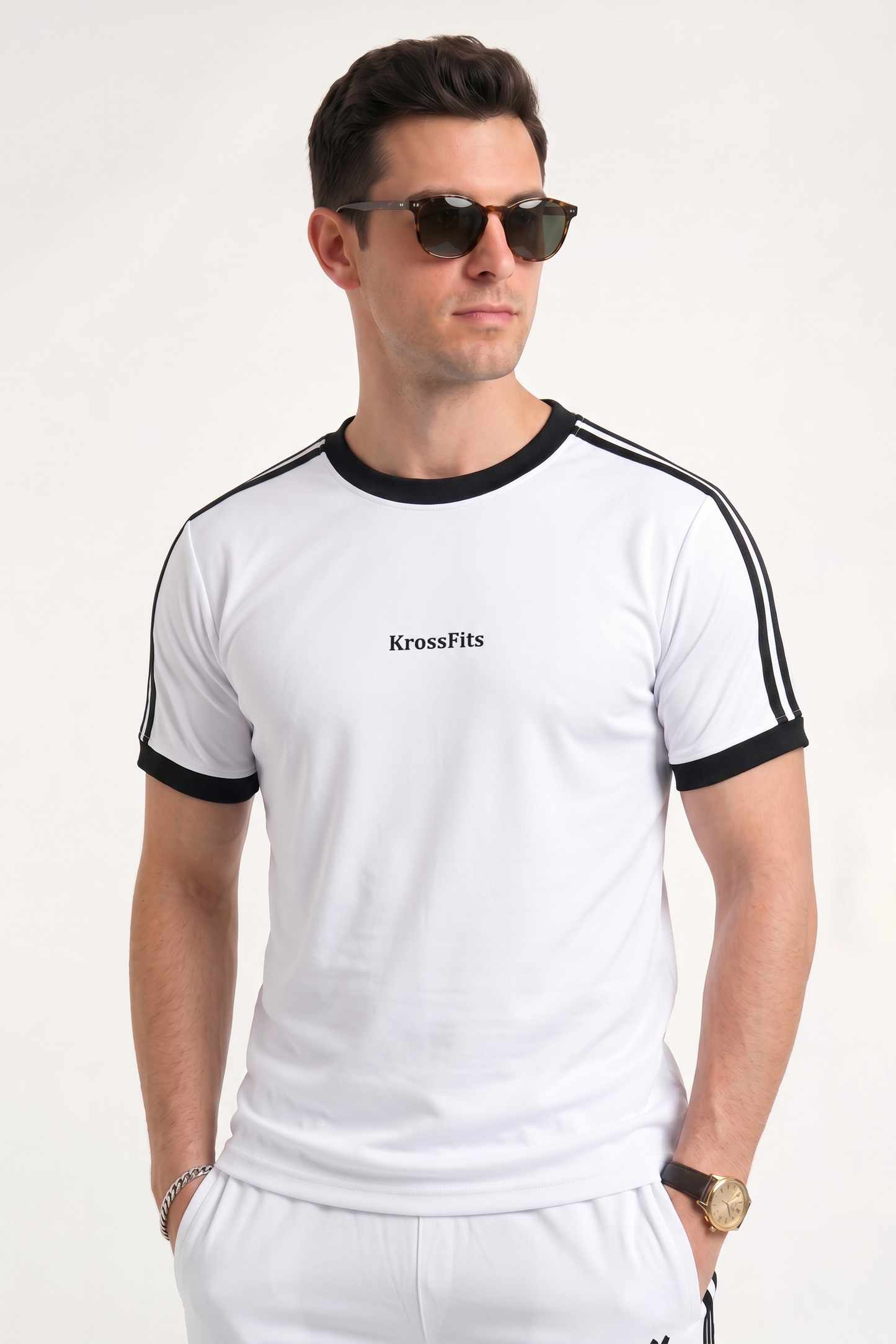 KF White with Black stripes Ultra Soft Dri-Fit Tracksuit