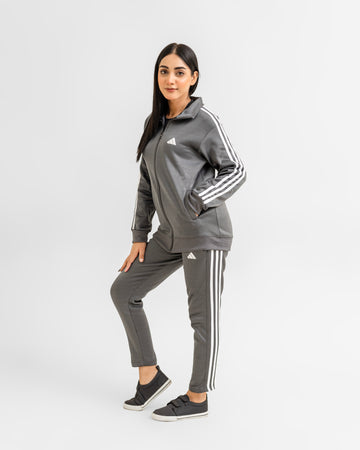 ADI Gray Full Sleeves Winter Tracksuit - Female