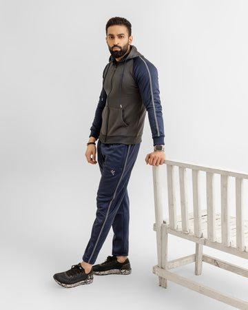 KF Gray & Blue Full Sleeves Winter Tracksuit