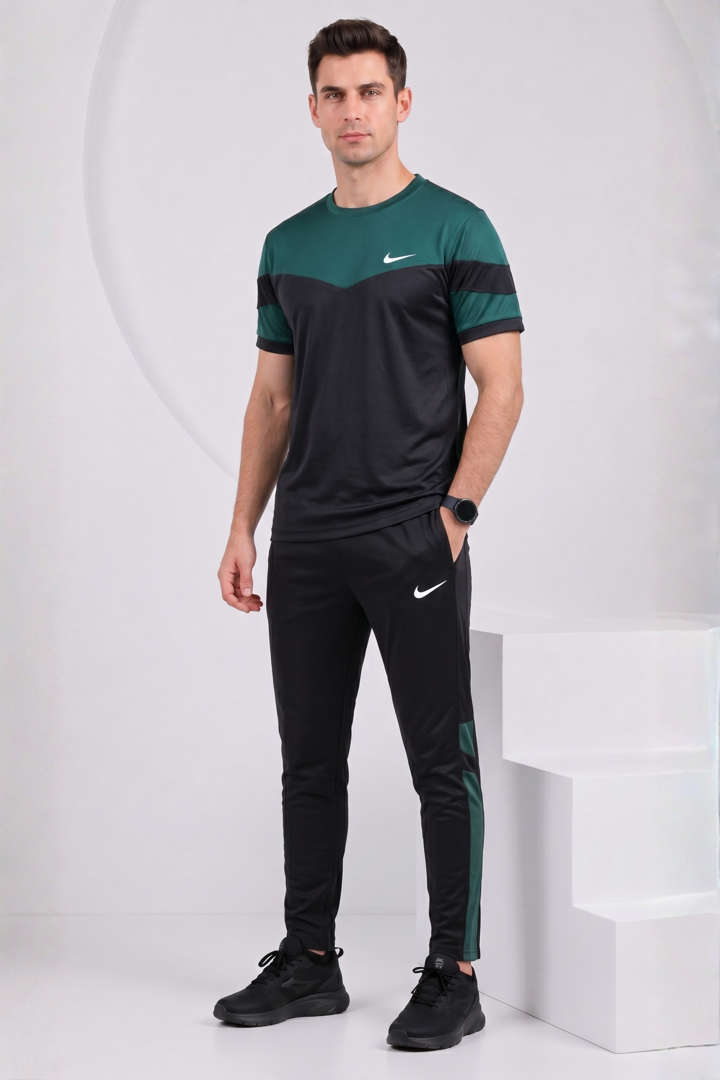 Nik Green & Black Dri-Fit Tracksuit