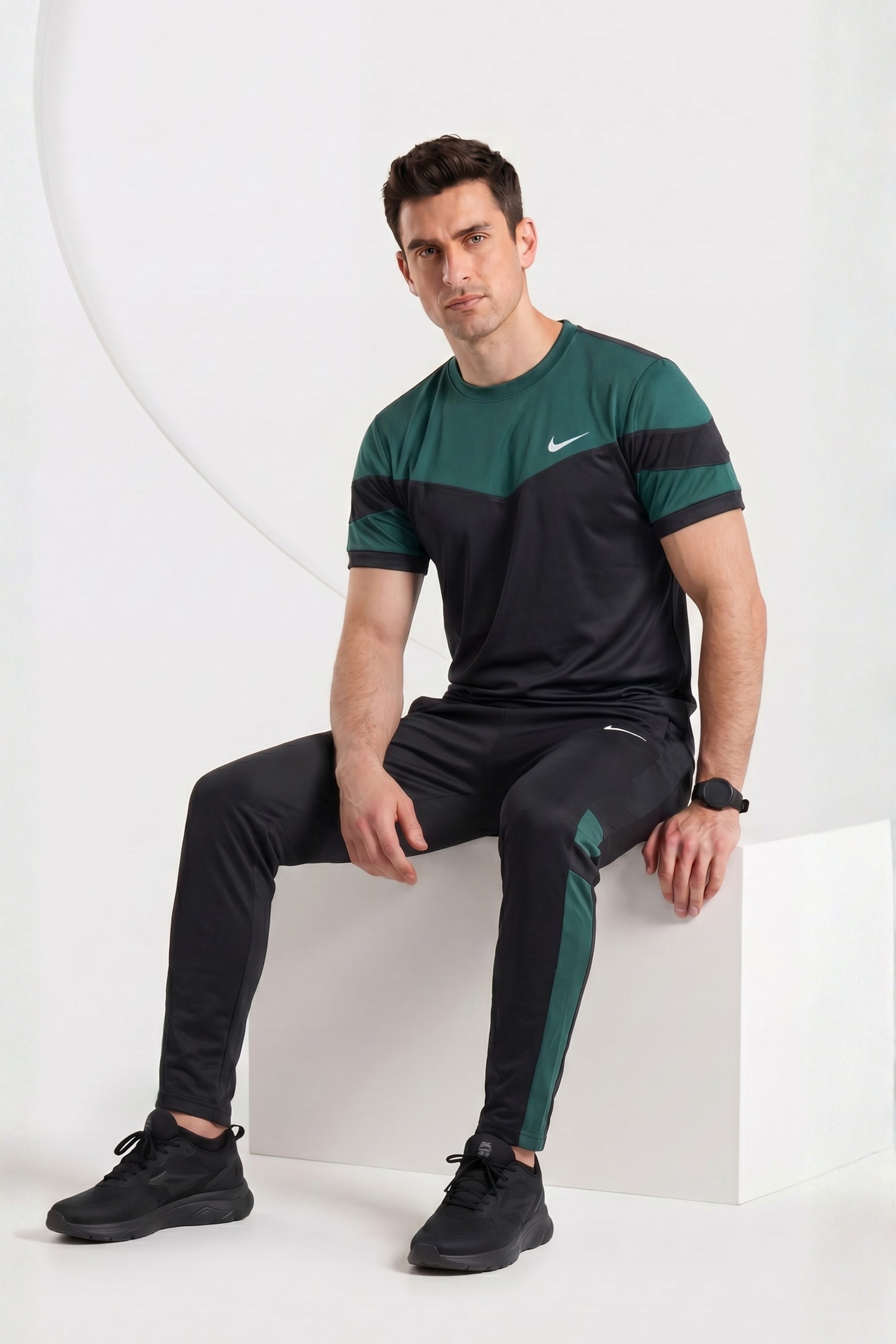 Nik Green & Black Dri-Fit Tracksuit