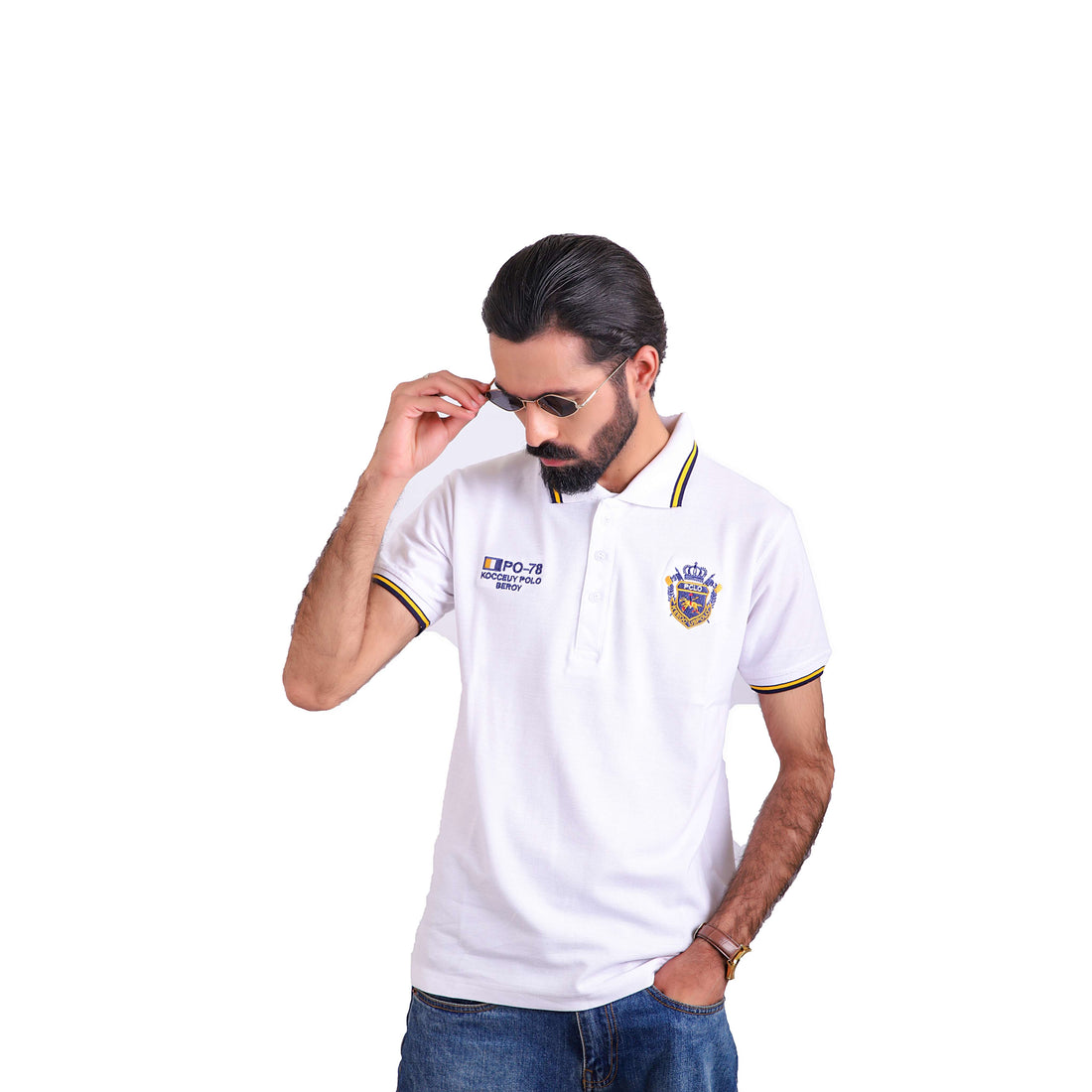 PO-78 White Polo Shirt