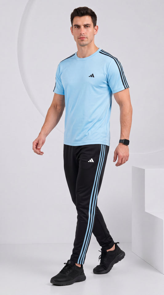 ADI Ice Blue and Black Dri-Fit Tracksuit