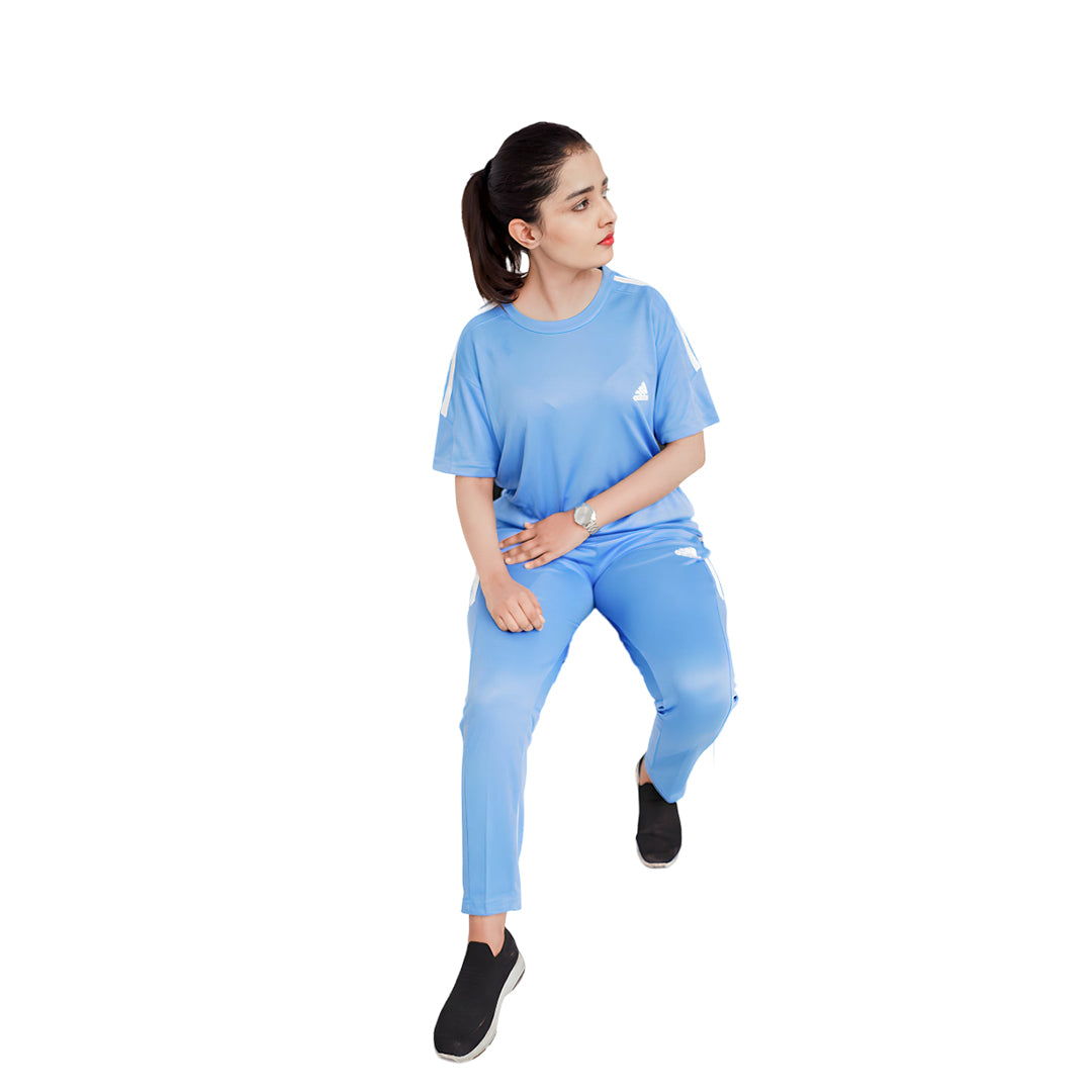 ADI Sky Blue Dri-Fit Tracksuit - L