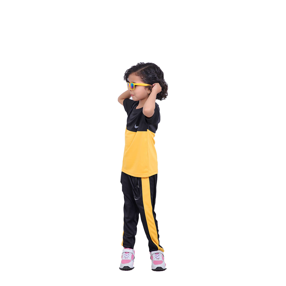 NIK Black & Yellow Kids Dri-Fit Tracksuit