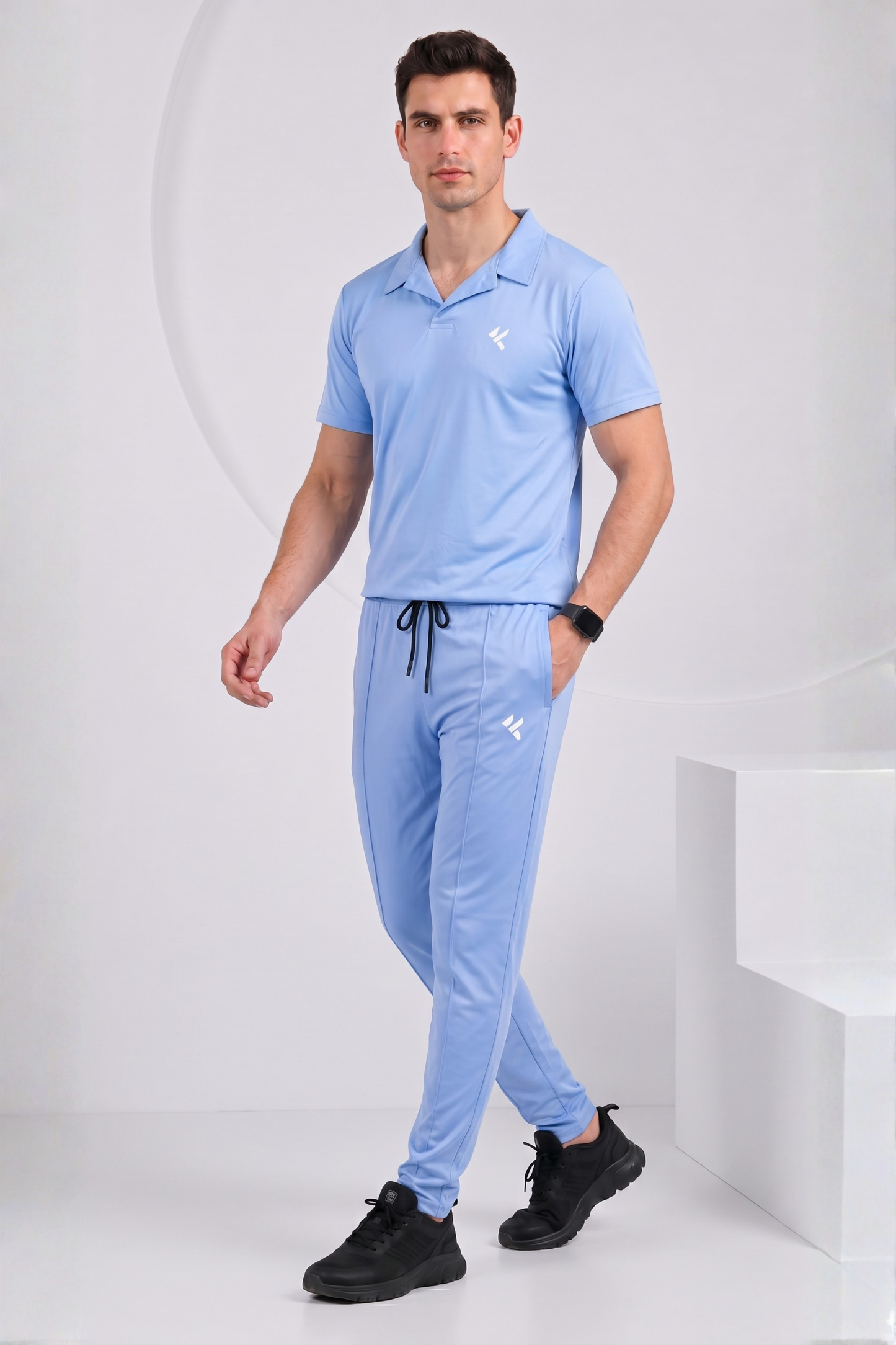 KF Sky Blue With Collar Style Dri-Fit Tracksuit