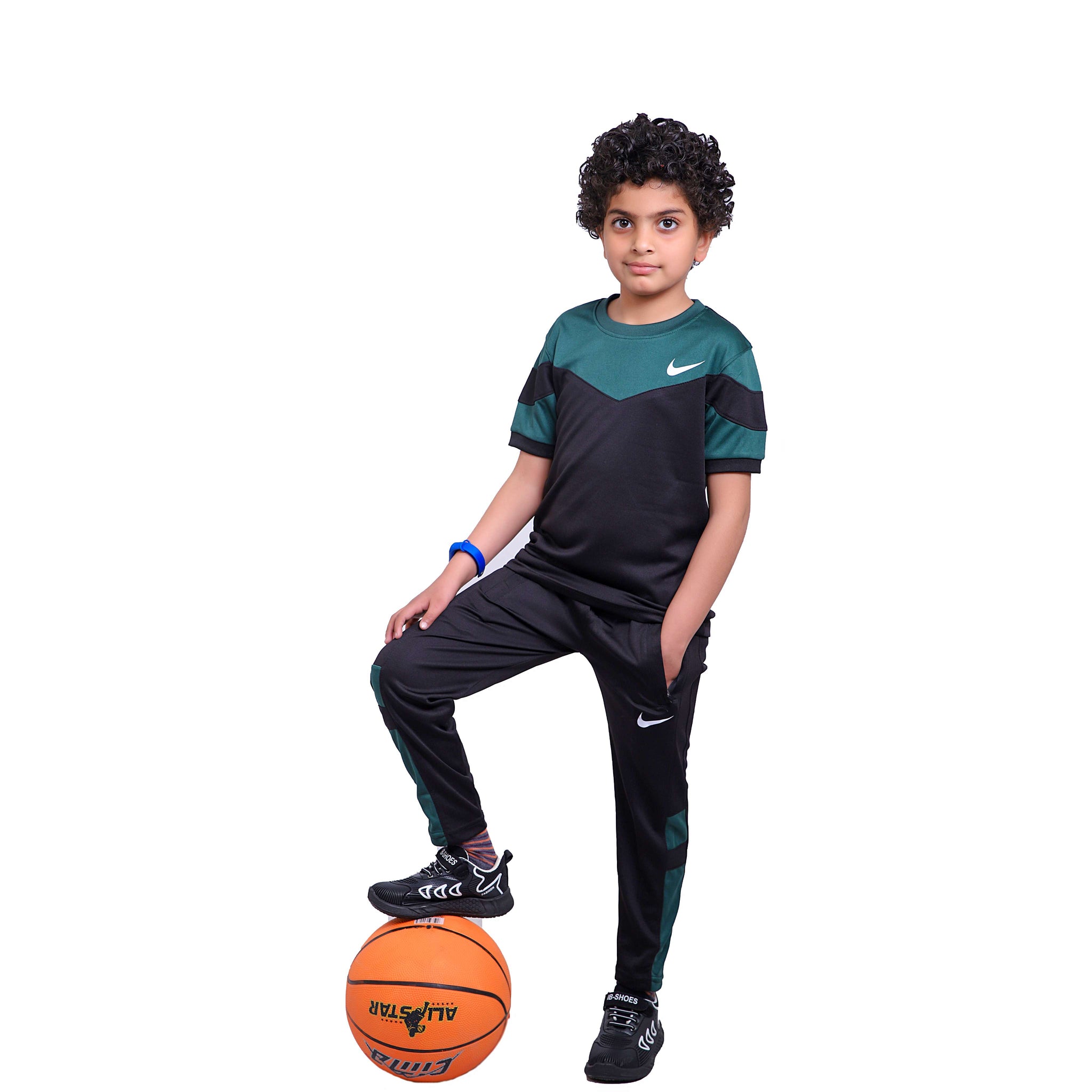 Nik Green & Black Kids Dri-Fit Tracksuit