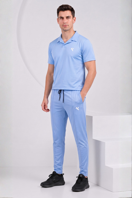 KF Sky Blue With Collar Style Dri-Fit Tracksuit