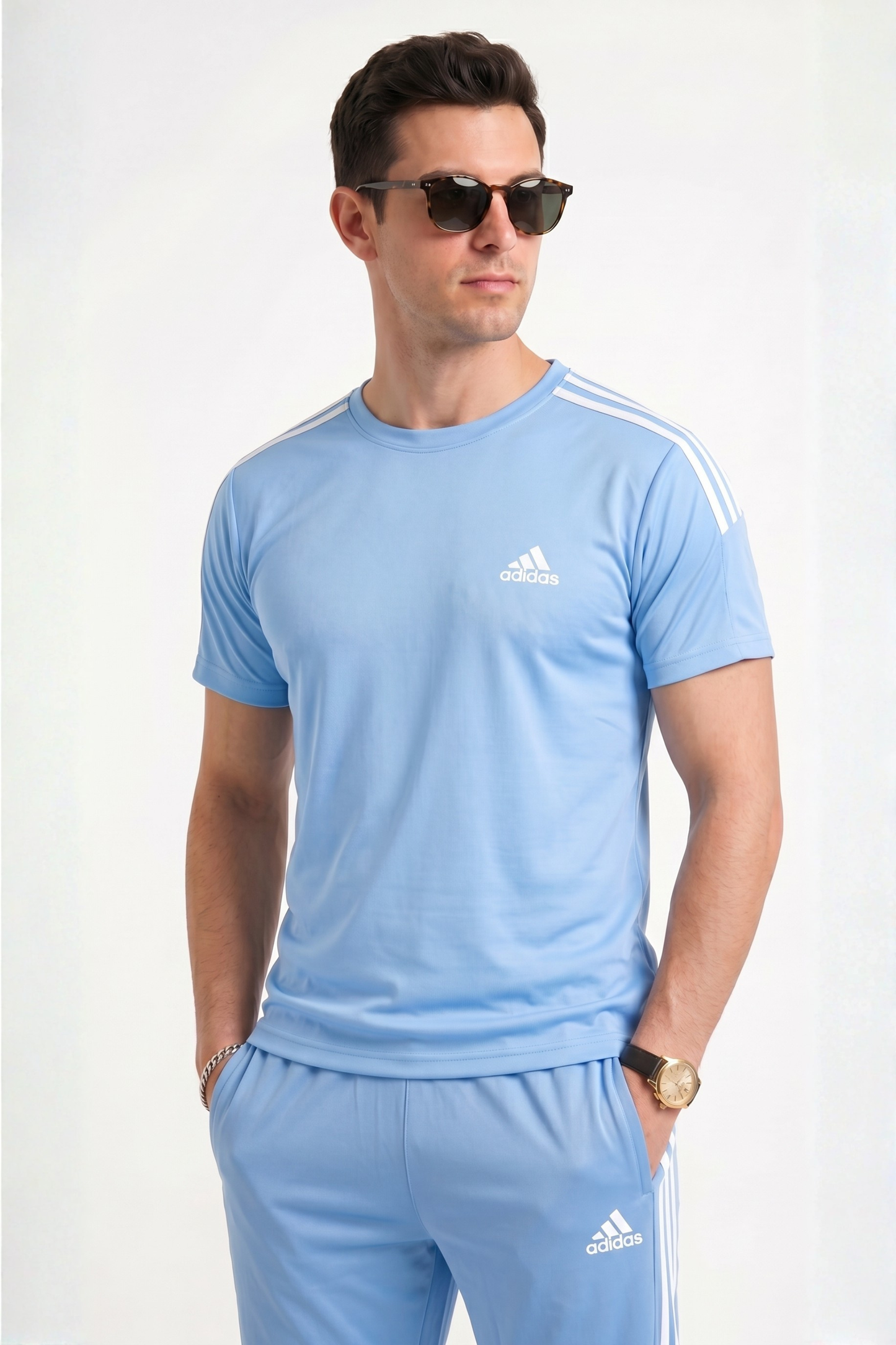 ADI Sky Blue Dri-Fit Tracksuit