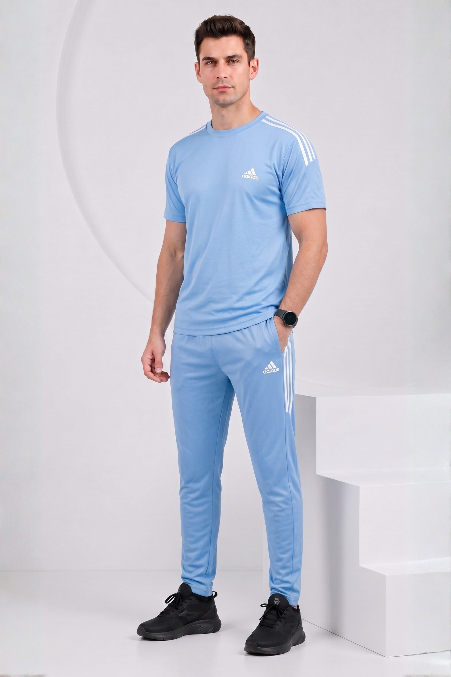 ADI Sky Blue Dri-Fit Tracksuit