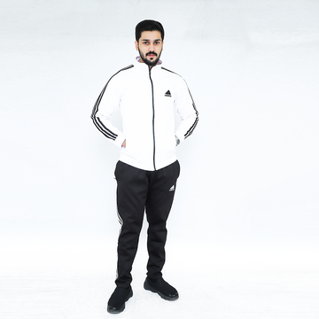 ADI White Full Sleeves Winter Tracksuit