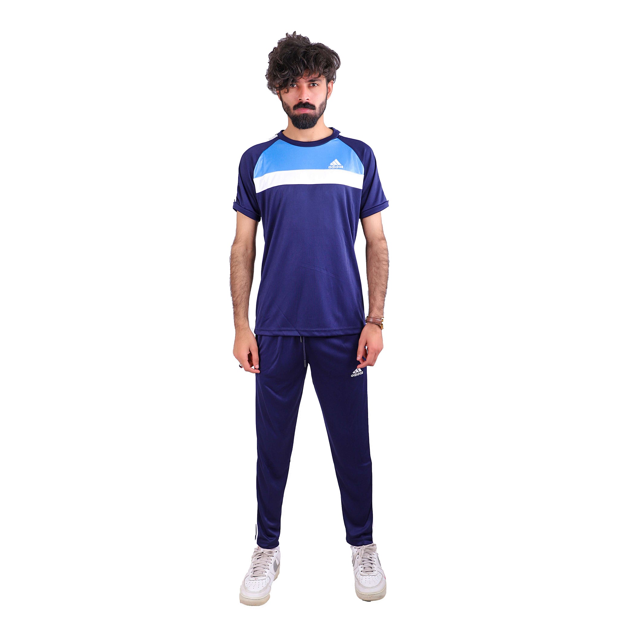 ADI Sky Blue White & Navy Blue Dri-Fit Tracksuit