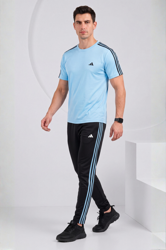 ADI Ice Blue and Black Dri-Fit Tracksuit