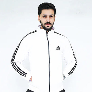 ADI White Full Sleeves Winter Track Jacket