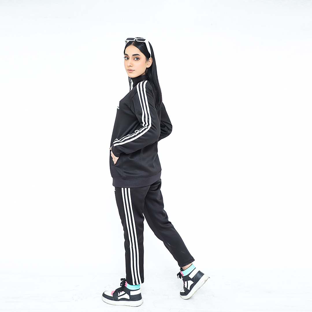 ADI Black Full Sleeves Winter Tracksuit - Female