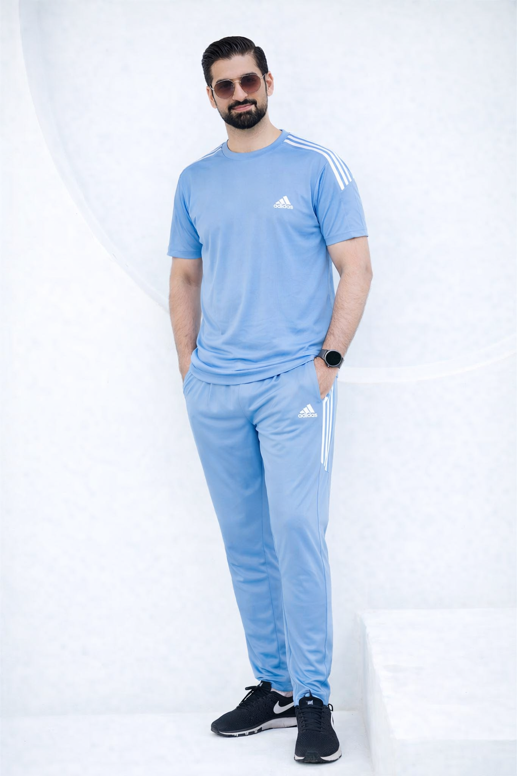 ADI Sky Blue Dri-Fit Tracksuit