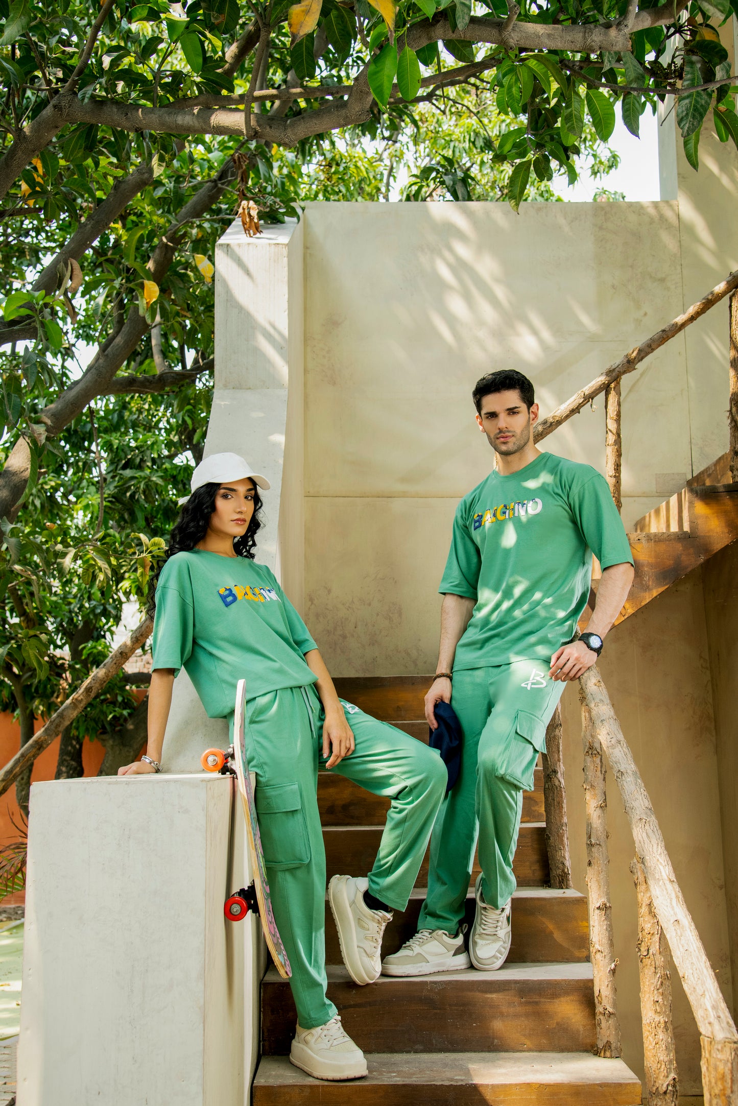 Deep Grass Green, 100 % Pure Cotton Co-Ord Set - F