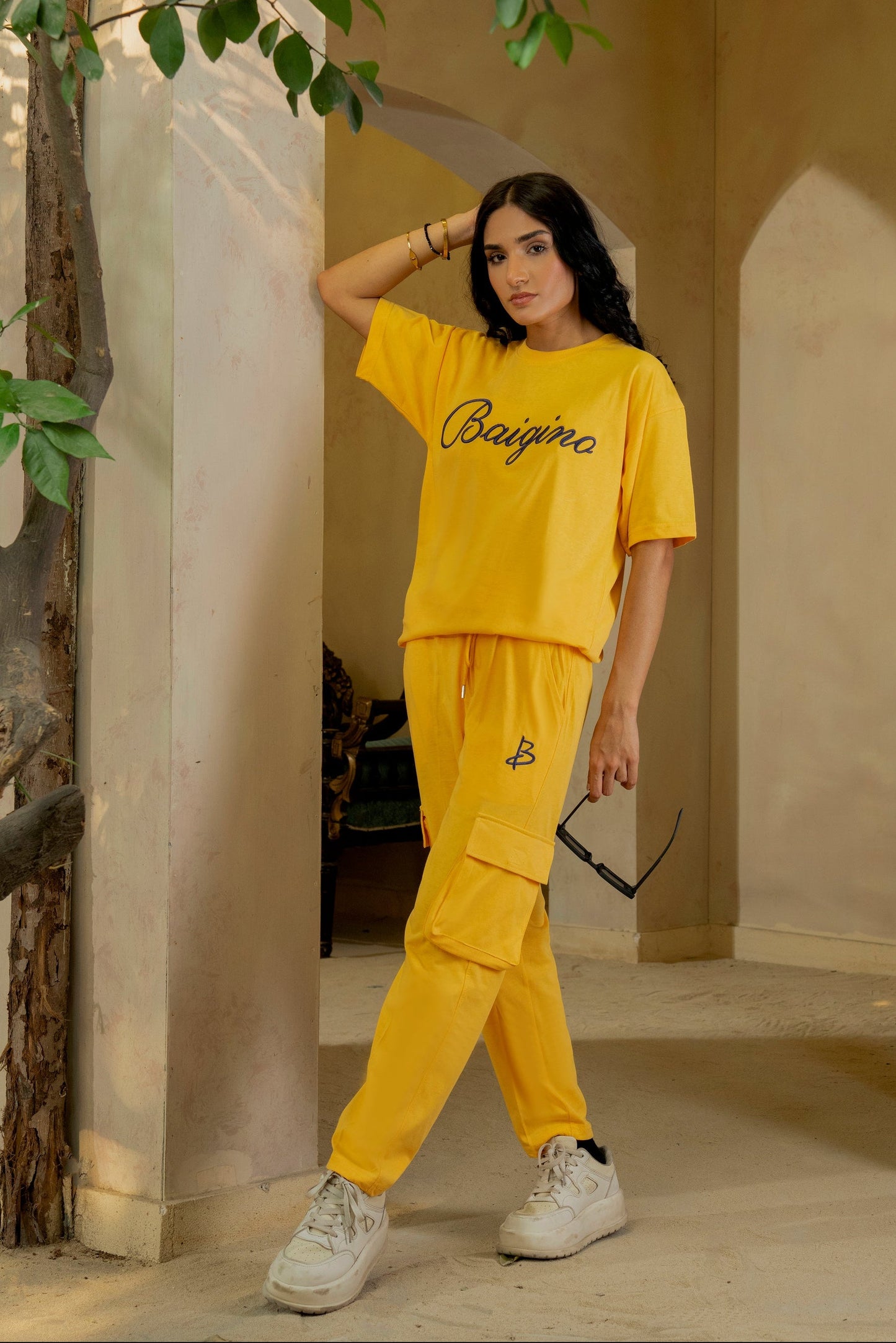Marigold (Mustard Yellow), 100 % Pure Cotton Co-Ord Set - F