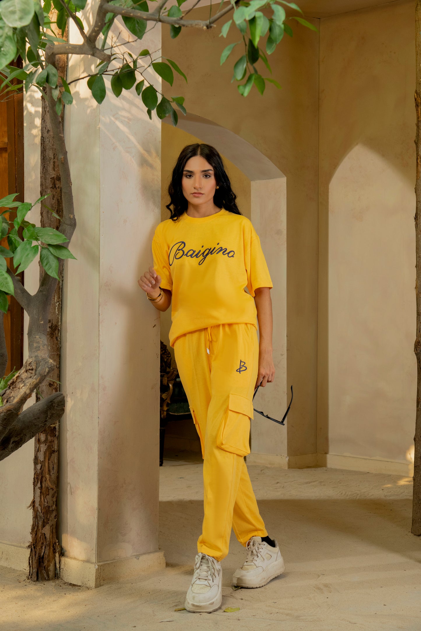 Marigold (Mustard Yellow), 100 % Pure Cotton Co-Ord Set - F