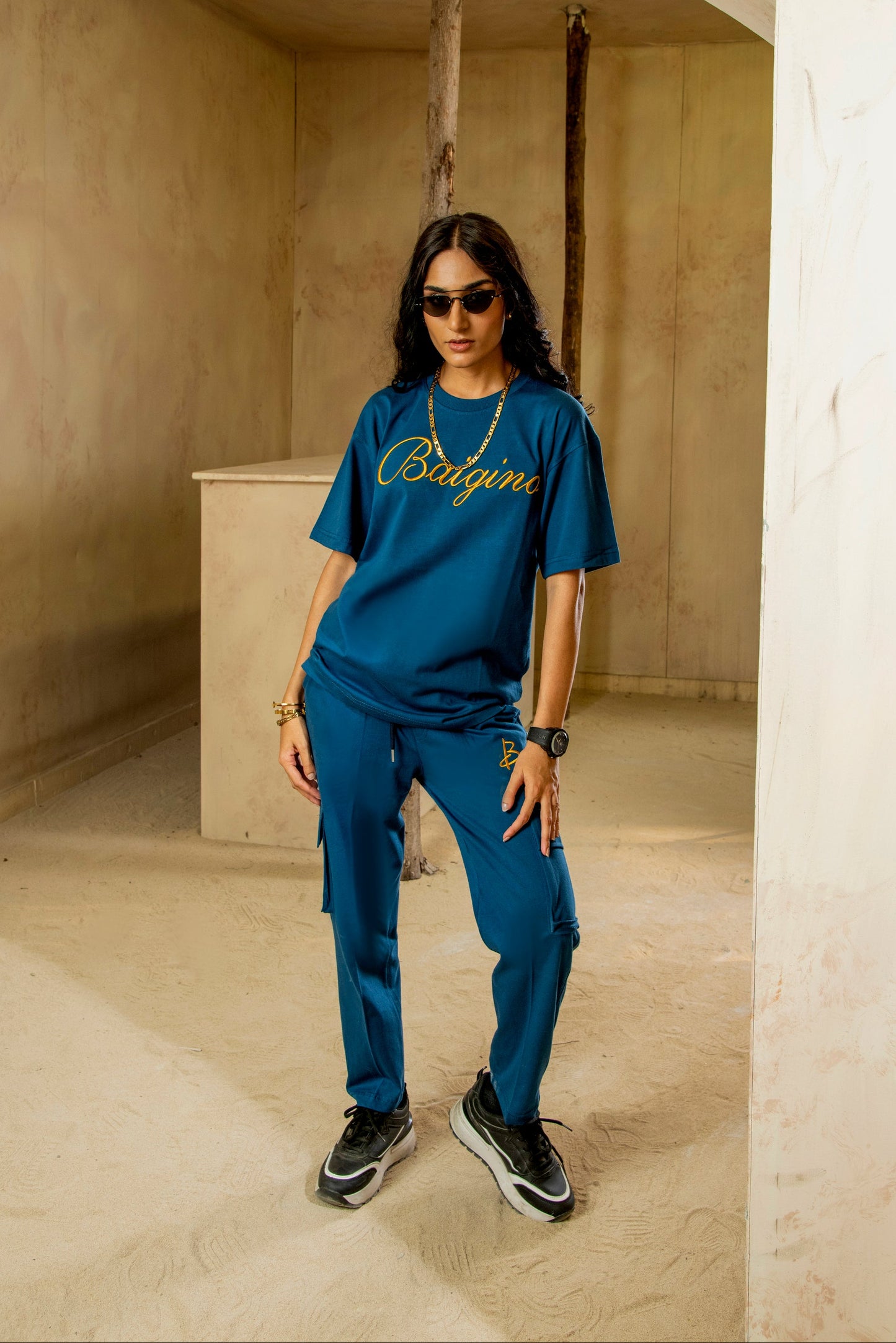 Sailor Blue, 100 % Pure Cotton Co-Ord Set - F