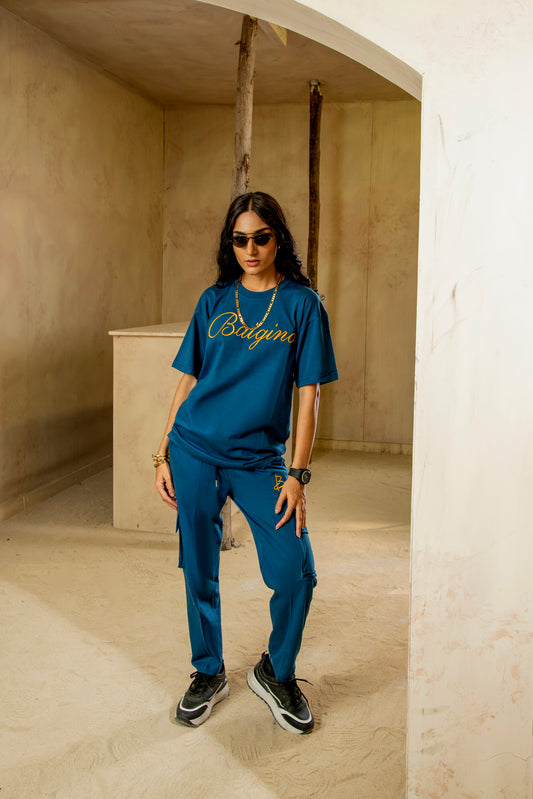 Sailor Blue, 100 % Pure Cotton Co-Ord Set - F