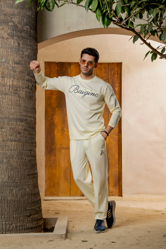 Sweet Corn (Off White), 100 % Pure Cotton Full Sleeves Co-ord Set