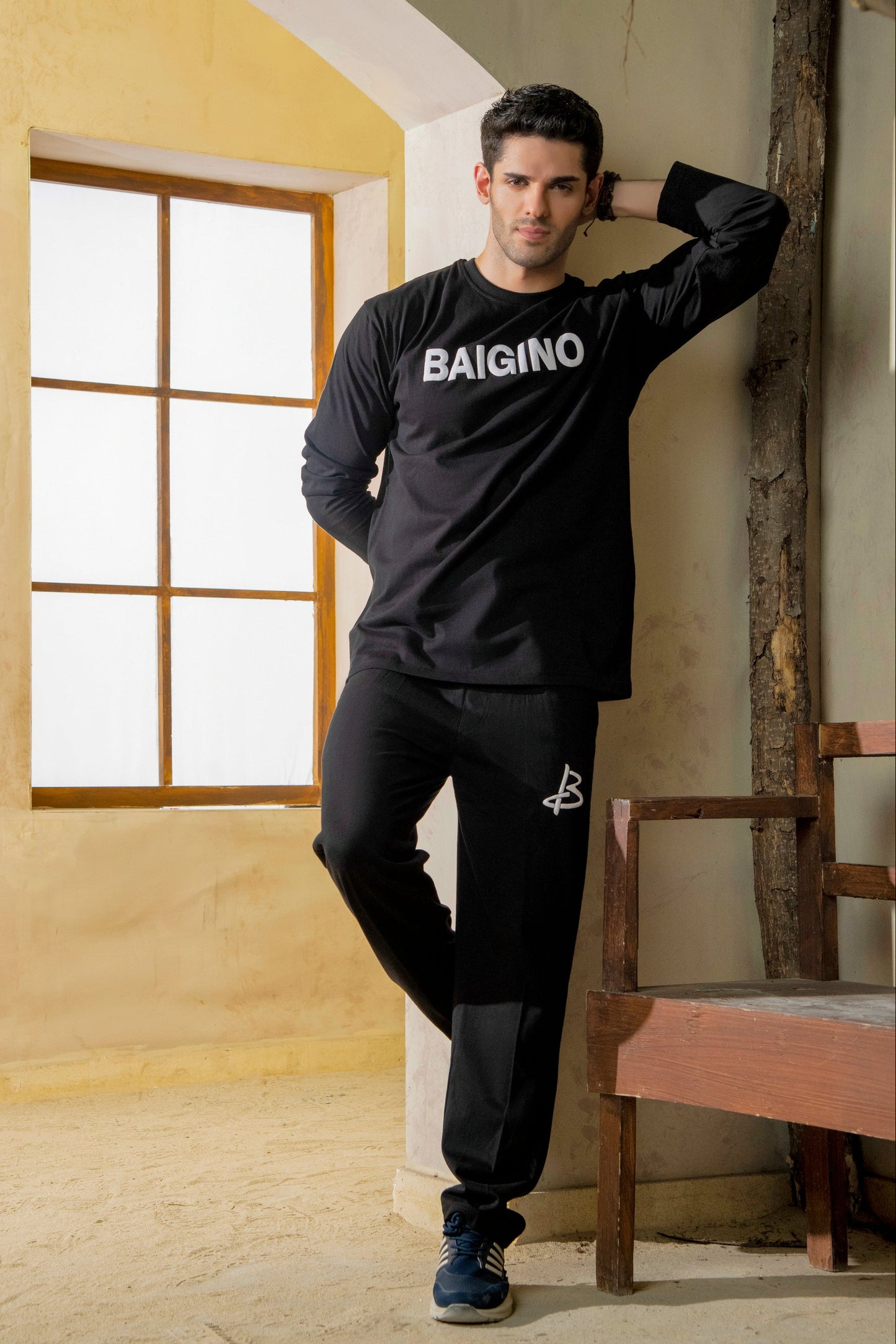 Jet Black, 100 % Pure Cotton Full Sleeves Co-ord Set