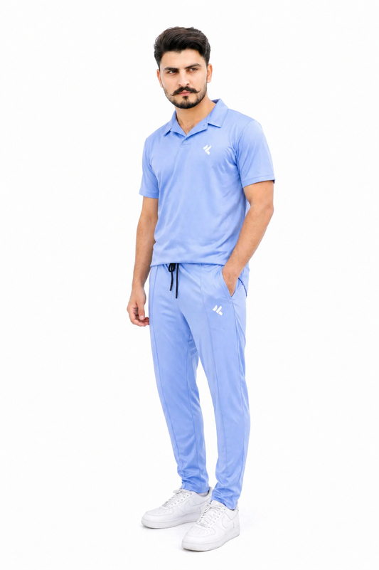 KF Sky Blue With Collar Style Dri-Fit Tracksuit