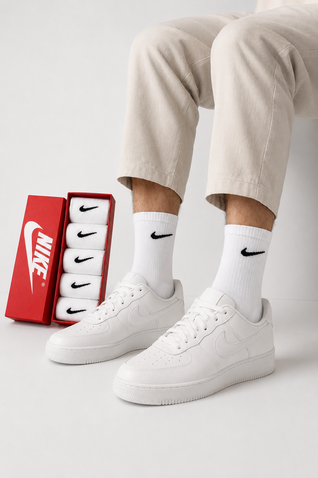 Nike white crew socks pack of 5 - image 5