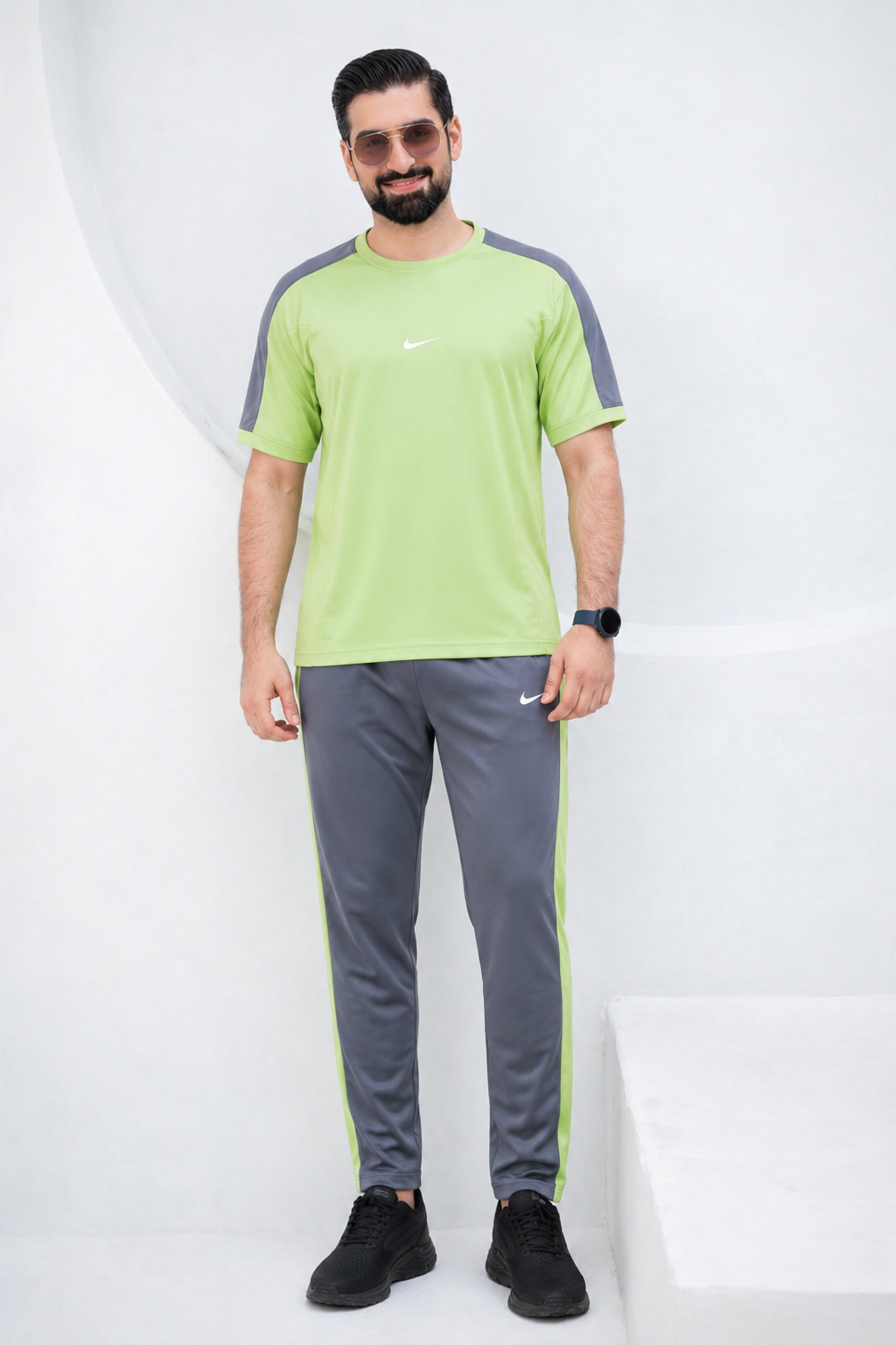 Nik Pastel Lime and Gray Dri-Fit Tracksuit