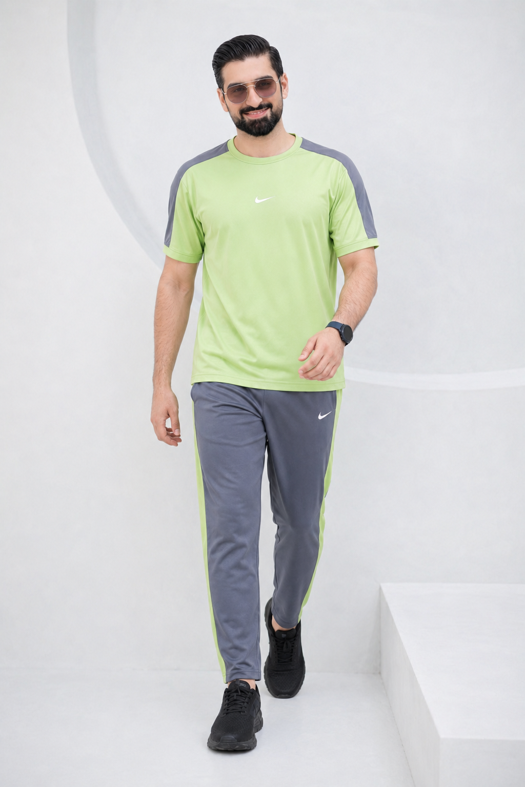 Nik Pastel Lime and Gray Dri-Fit Tracksuit