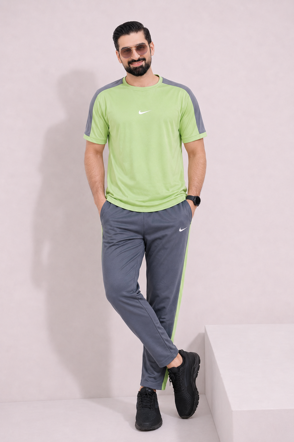 Nik Pastel Lime and Gray Dri-Fit Tracksuit
