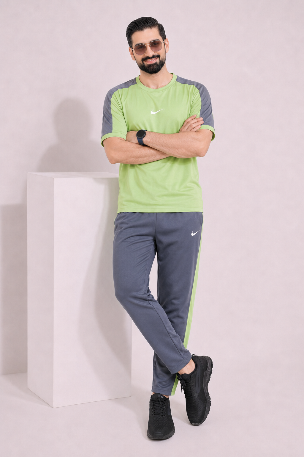 Nik Pastel Lime and Gray Dri-Fit Tracksuit