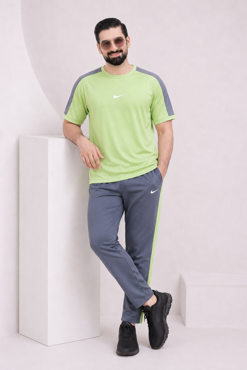 Nik Pastel Lime and Gray Dri-Fit Tracksuit
