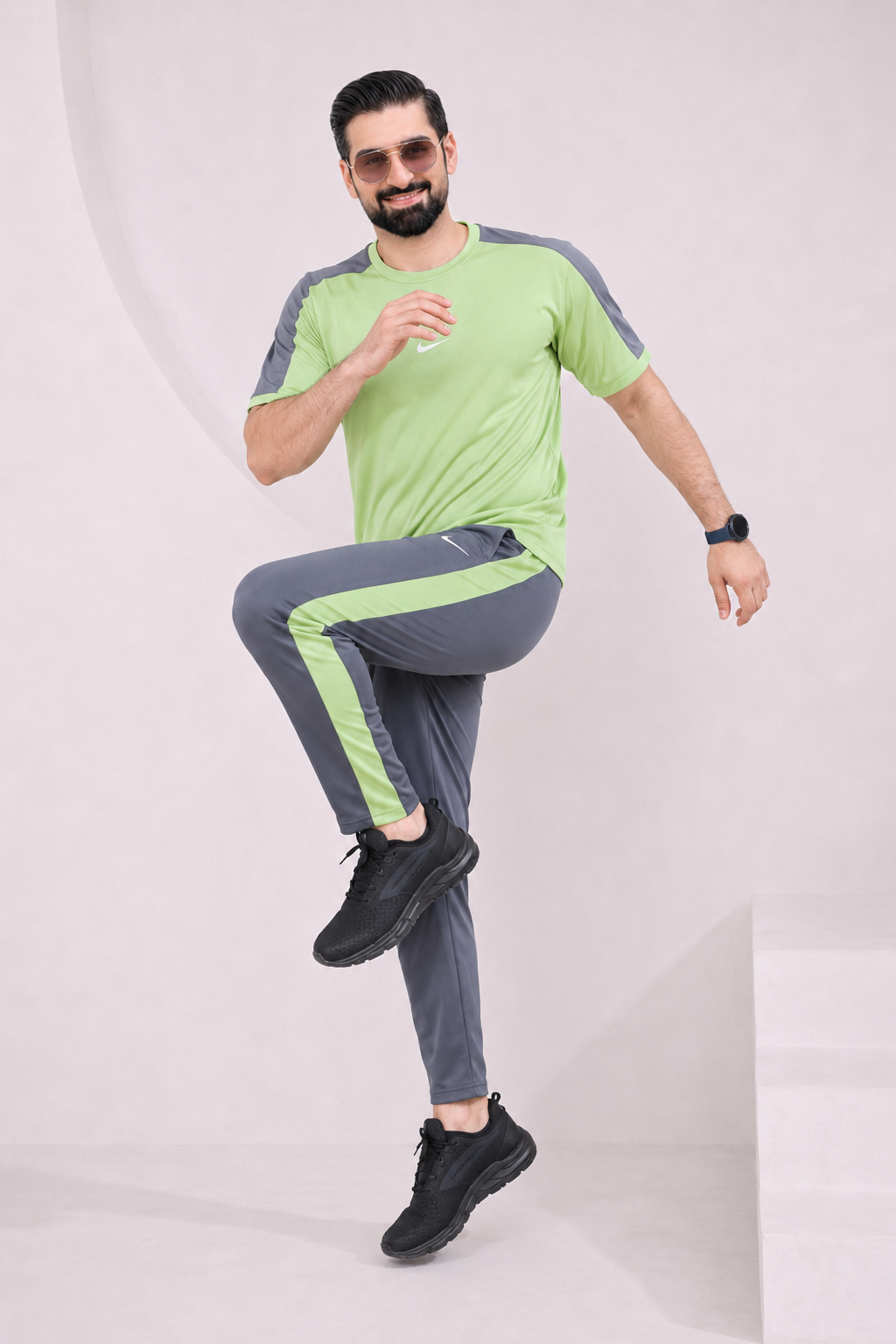 Nik Pastel Lime and Gray Dri-Fit Tracksuit
