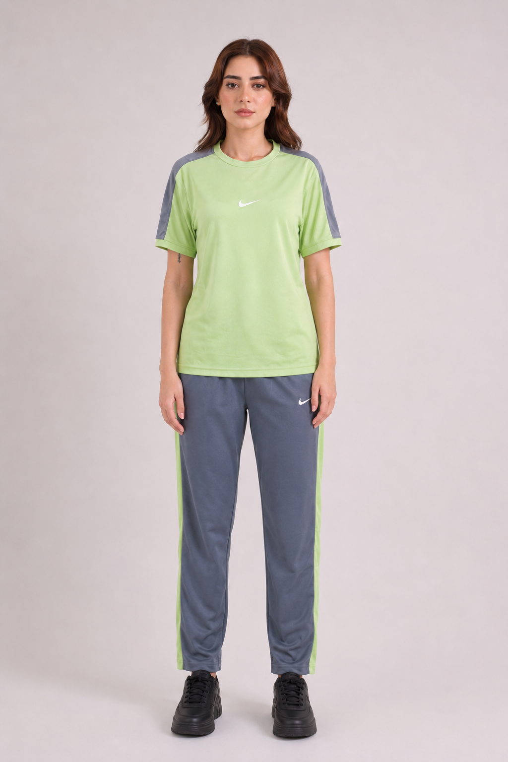 Nik Pastel Lime and Gray Dri-Fit Tracksuit - F