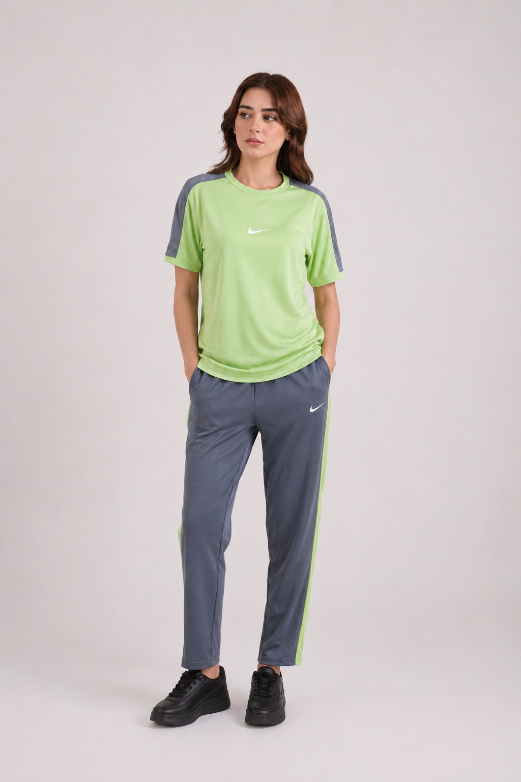 Nik Pastel Lime and Gray Dri-Fit Tracksuit - F