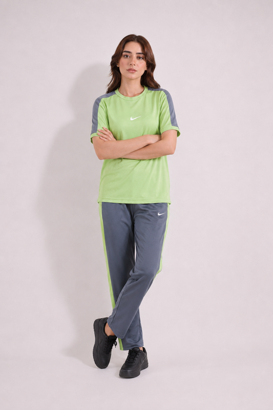 Nik Pastel Lime and Gray Dri-Fit Tracksuit - F