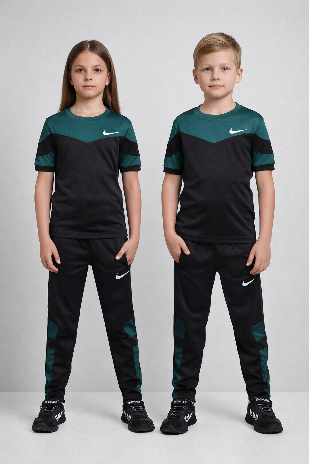 Nik Green & Black Kids Dri-Fit Tracksuit